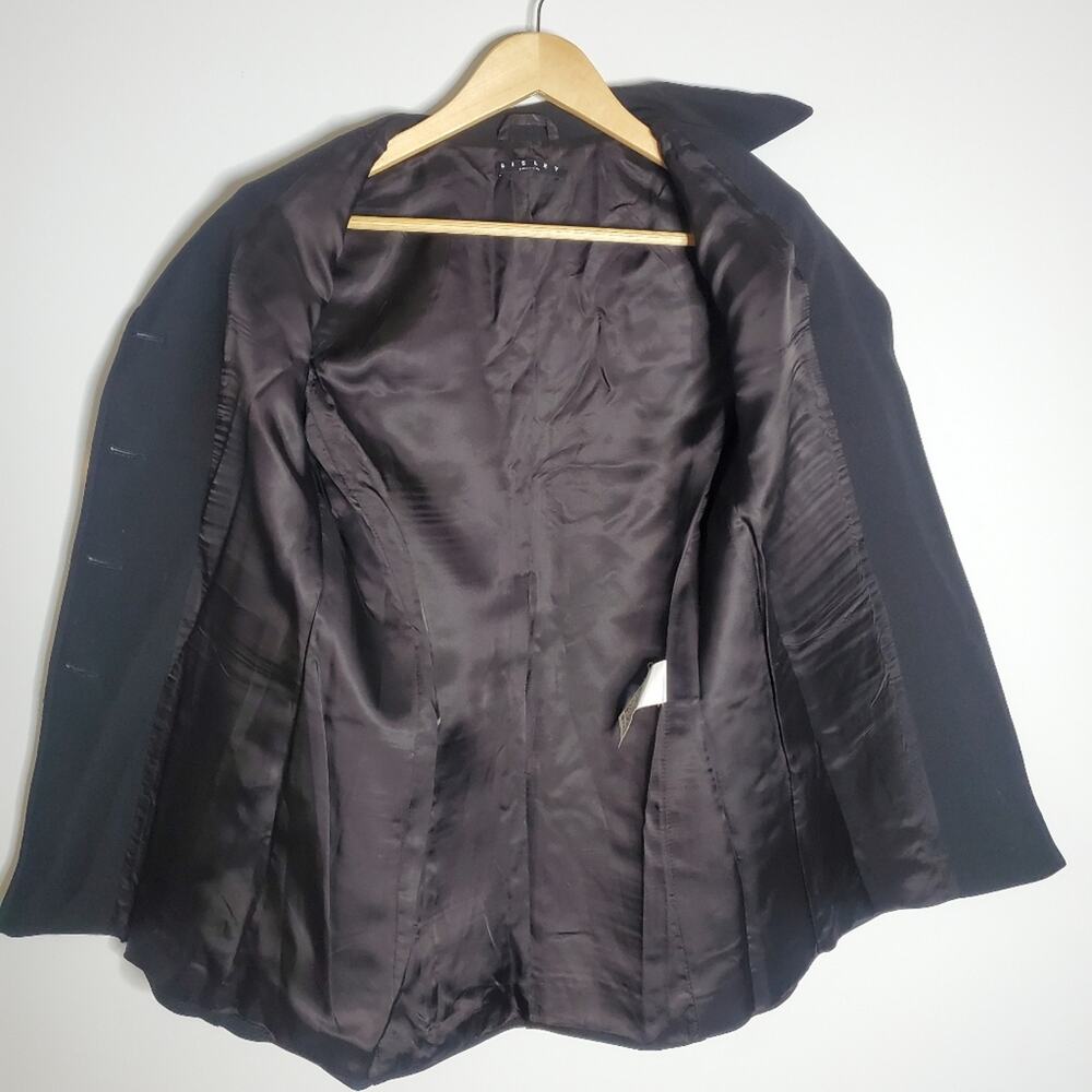 Sisley Vintage Black 4 Button long line blazer jacket Size 40 EU Great condition - Picture 3 of 10